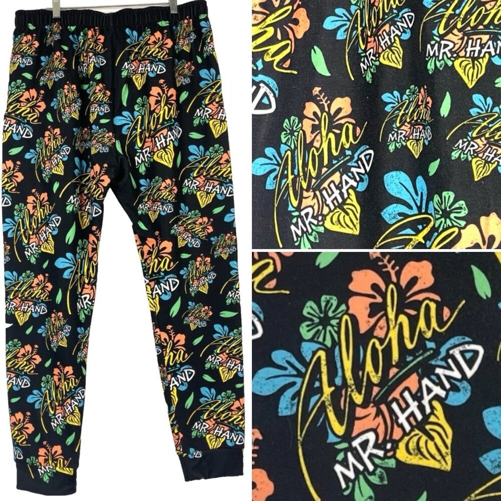 Aloha Mr Hand Mens Tropical Pajama Lounge Pants size XL Fleece 2022 Fast Times